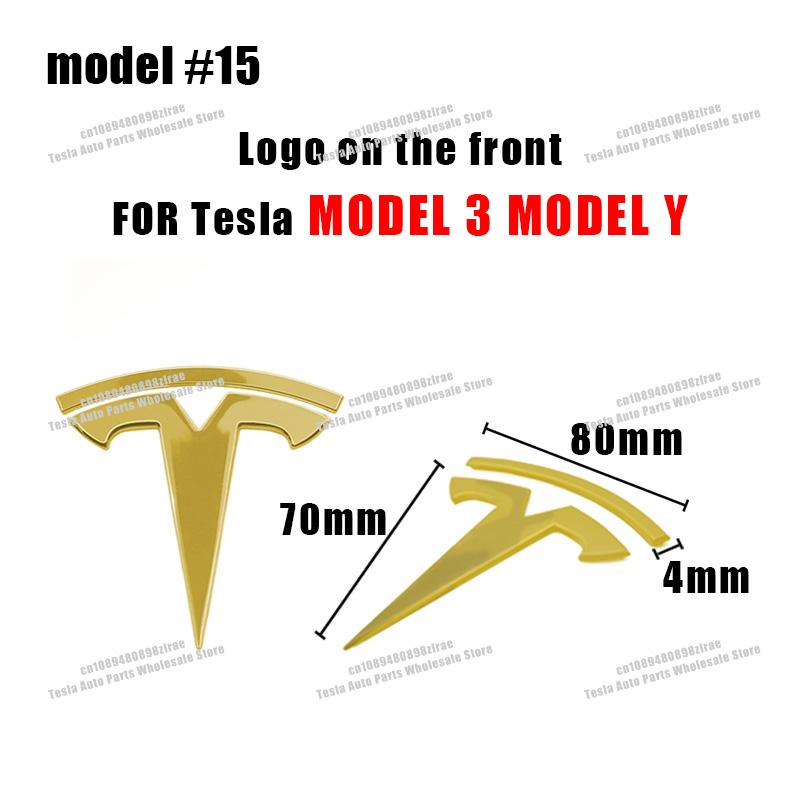 

ABS Metal alloy Car Front Hood Logo Cover Emblem Sticker Styling For Tesla Model 3 Mode Y Auto Body Rear Trunk Badge Accessories Model 3 Front