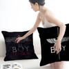 Classic B-Boy L-London Logo Pillow Covers Cartoon Sofa Decorative Home Double-Sided Printing Short Plush Cute Cushion Cover