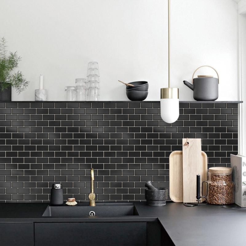 10 Stück 3D-Fliesenaufkleber, selbstklebende, wasserdichte Wandaufkleber für Küche, Badezimmer, Heimdekoration