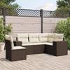 VidaXL Garden Lounge Set with Cushions 5 Pcs, Patio Sofas, Patio Furniture Set, Outdoor Furniture, Brown 3254910
