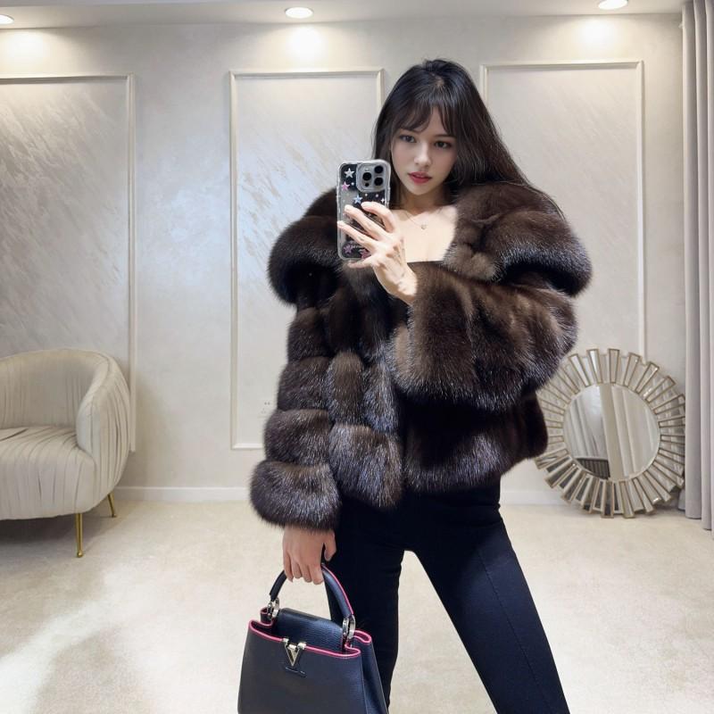 Womens Faux Fur Coat With Oversized Lapel Short Winter Jacket 2026 Collection