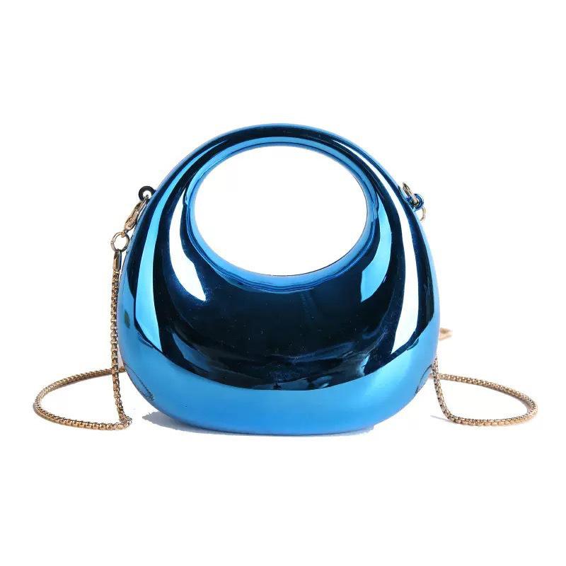 2025 Spring/Summer European & American High-End Crescent Acrylic Bag with Gold/Silver Accents - Handbag & Evening Bag