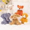 20cm Cartoon Cute Curly Animal Plush Doll Pillow Elephant Fox Cat Dog Plush Toy Home Decoration Appease Gift For Children
