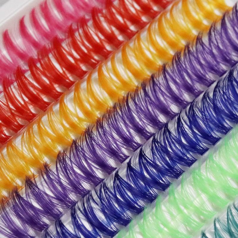 40P Color Mink Eyelashes 1 Box/140 Bundles Natural Eyelash Extension 3D Russia Individual Eyelash Cluster Makeup Tools Lashes