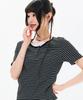 CHASECULT Women'S Striped Layered Short Sleeve T-Shirt-Fbrg5874D03