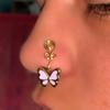 1Pc Goth motyl drut miedziany spirala fałszywy Piercing kolczyk w nosie Punk złoty kolor klip kolczyk w nosie klips do ucha mankiet biżuteria do ciała