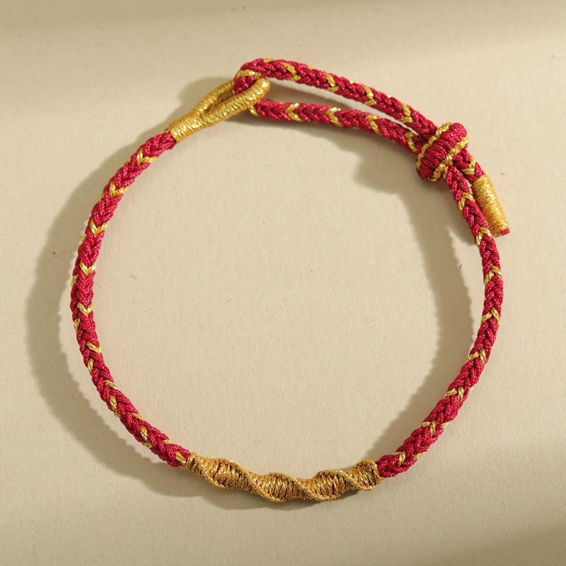 Handmade Zodiac Year of the Horse Red String Bracelet - Ethnic Style Woven Thread for Men & Women