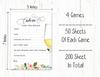 Inkdotpot Bachelorette Party Games Set Bundle Of 4(50 Sheets Each) W Miss To Mrs Gold Banner Floral Brunch & Bubbly Fun Bridal Shower Games