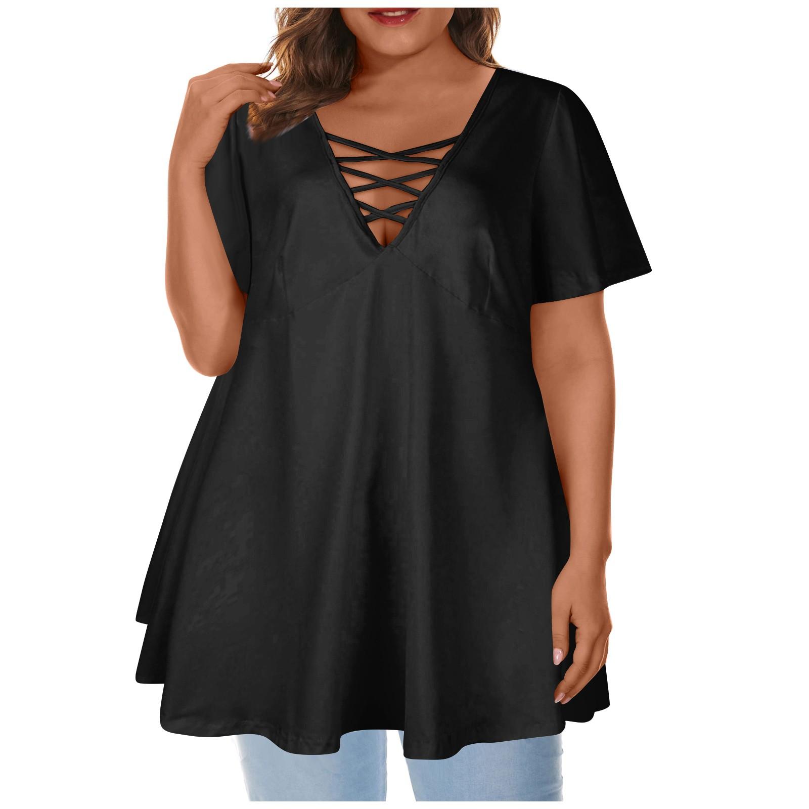 Женский большой топ с круглым вырезом — фото 3