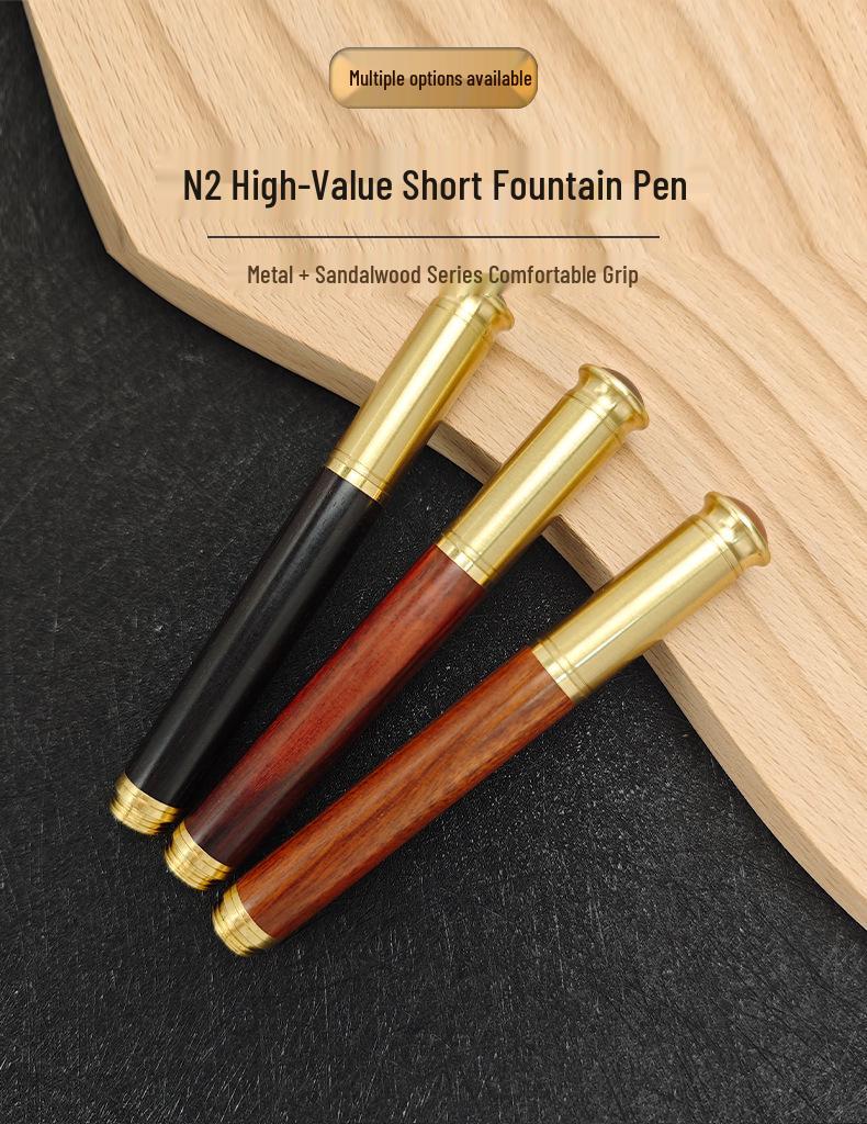 Engraved Copper & Wood Fountain Pen Set: Dual-Use, Posture-Correcting Gift with Cartridge Ink and Gift Box