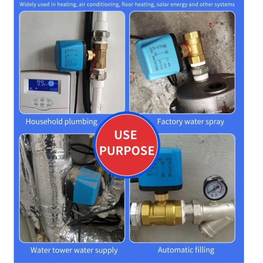 Robinet cu bilă electric cu 2 căi DN50 Corp din alamă Actuator motorizat durabil