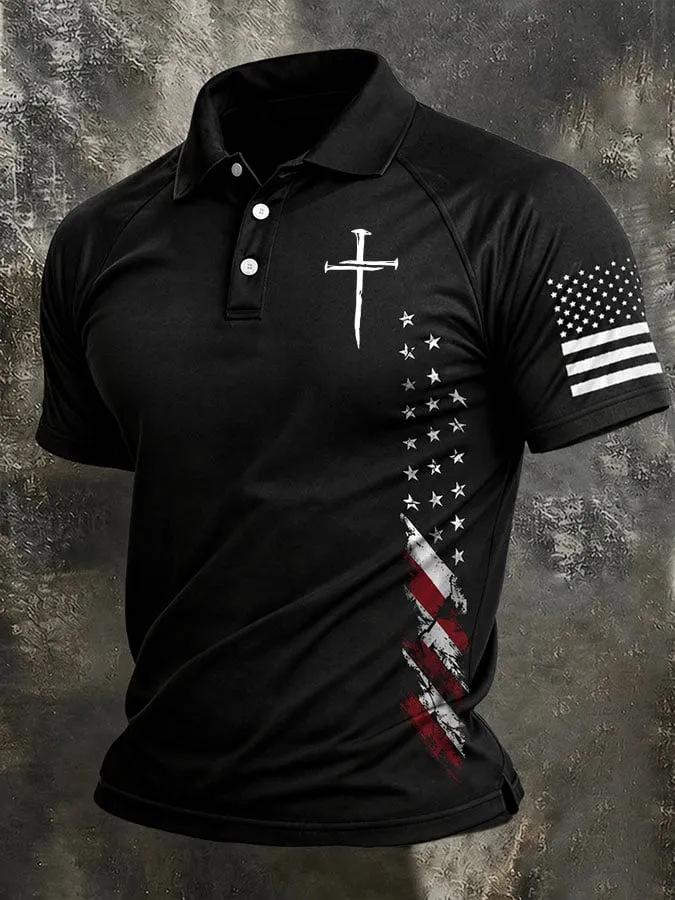 Patriotic USA 250th Anniversary Camo Short-Sleeve Polo, Stylish Casual Wear