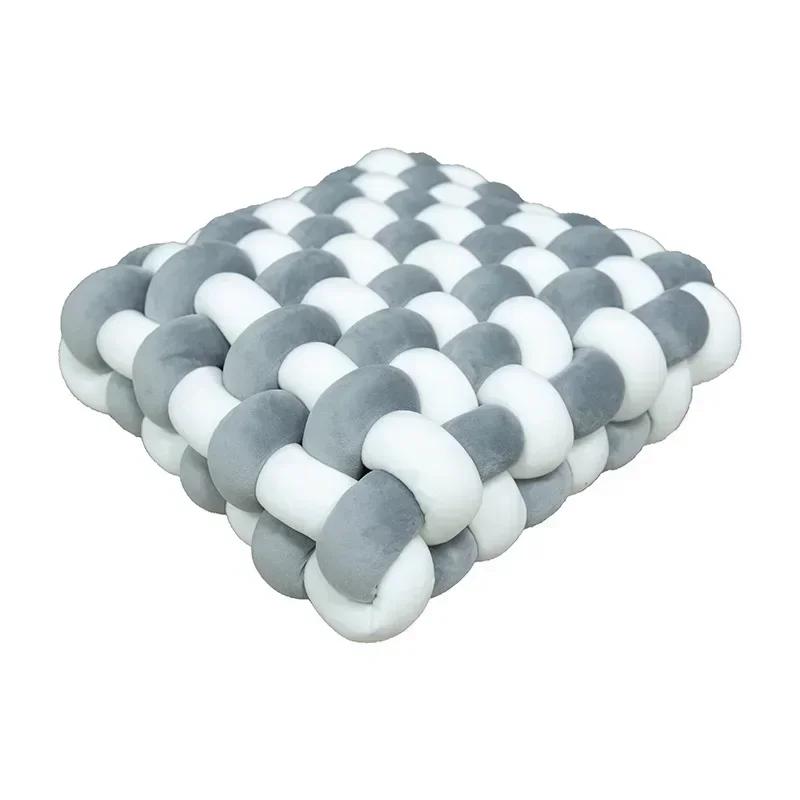 Knotted Square Cushion Nordic Aesthetic Stuffed Pillow Office Chair Decorative Plush Pillow Sleeping Back Knot Hand-made Cushion