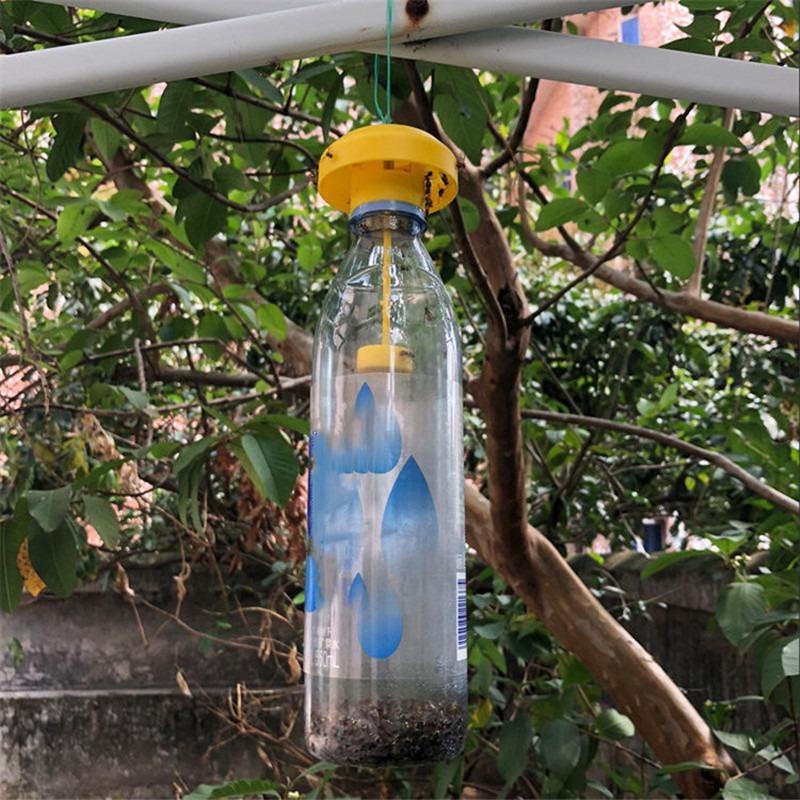 1/2PCS Fruit Killer Plastic Yellow Drosophila Trap Fly Catcher Pest Insect Control For Home Farm 6*6*2Cm