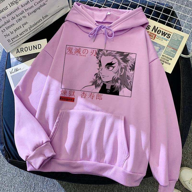 Demon slayer anime hoodies kamado tanjirou impresso feminino hoodie harajuku casual streetwear solto esportes pulôver unisex roupas
