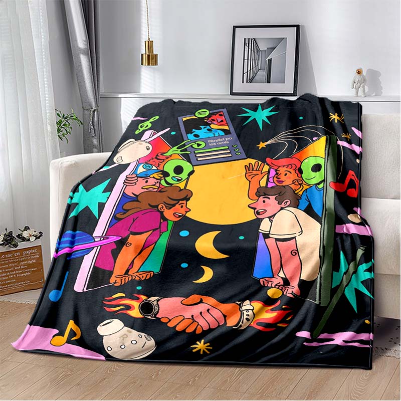 Paris Cubist Abstract Eiffel Tower Guitar Woman Figure Print Soft Flannel Throw Blanket Warm Sofa Couch Bed Home Decor Cover For Travel Art Lovers