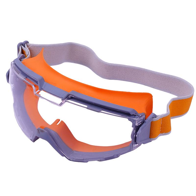 Silicone Safety Goggles: Dustproof, Sandstorm-Proof, Anti-Fog, Anti-Scratch, Impact Resistant for Cycling & Mountaineering Orange Silicone Goggles (Enhanced)