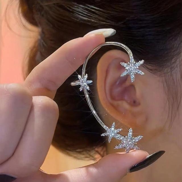 Ohrclips aus plattiertem Metall mit Schmetterlingsmotiv für Frauen, Ohrclips ohne Piercing, funkelnder Zirkonia-Ohrring, Modeschmuck