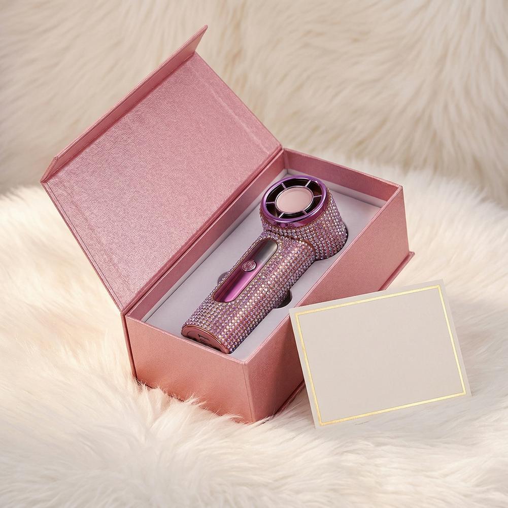 Summer Portable Handheld Mini Fan Diamond Design Powerful Outdoor Cooling Personal Display Mini Handheld Fan Fan Digital D8O9