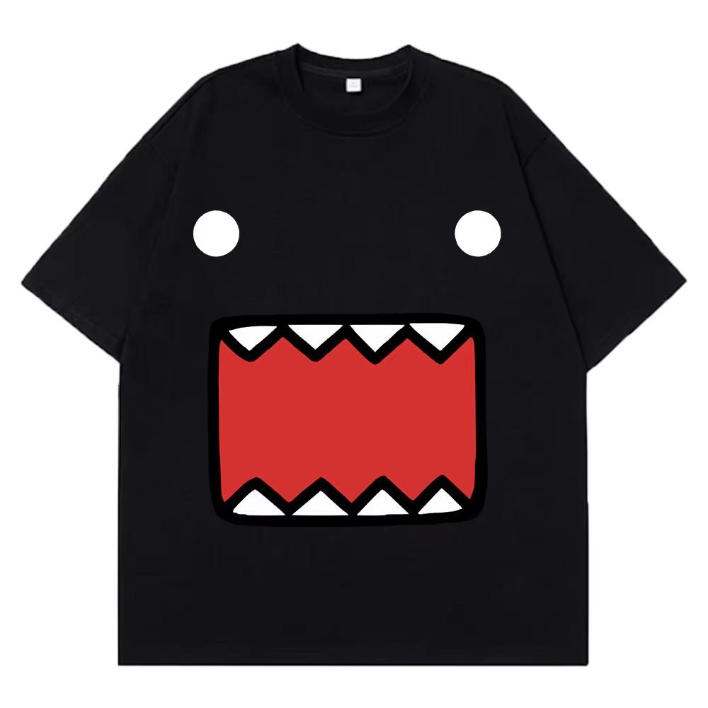 Funny Domo Kun Graphic Print Tshirt Men Women Loose Casual Oversized Oneck Cotton Streetwear Harajuku Fashion Summer New Tee