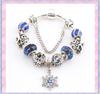 Pan's Rose Gold European Style Princess Crown Heart Pendant Bracelet for Women - DIY Customizable Series.