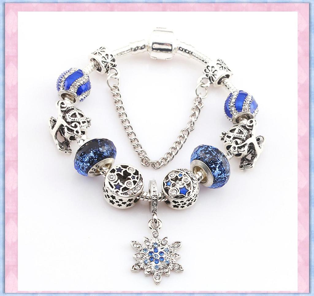 Pan's Rose Gold European Style Princess Crown Heart Pendant Bracelet for Women - DIY Customizable Series.