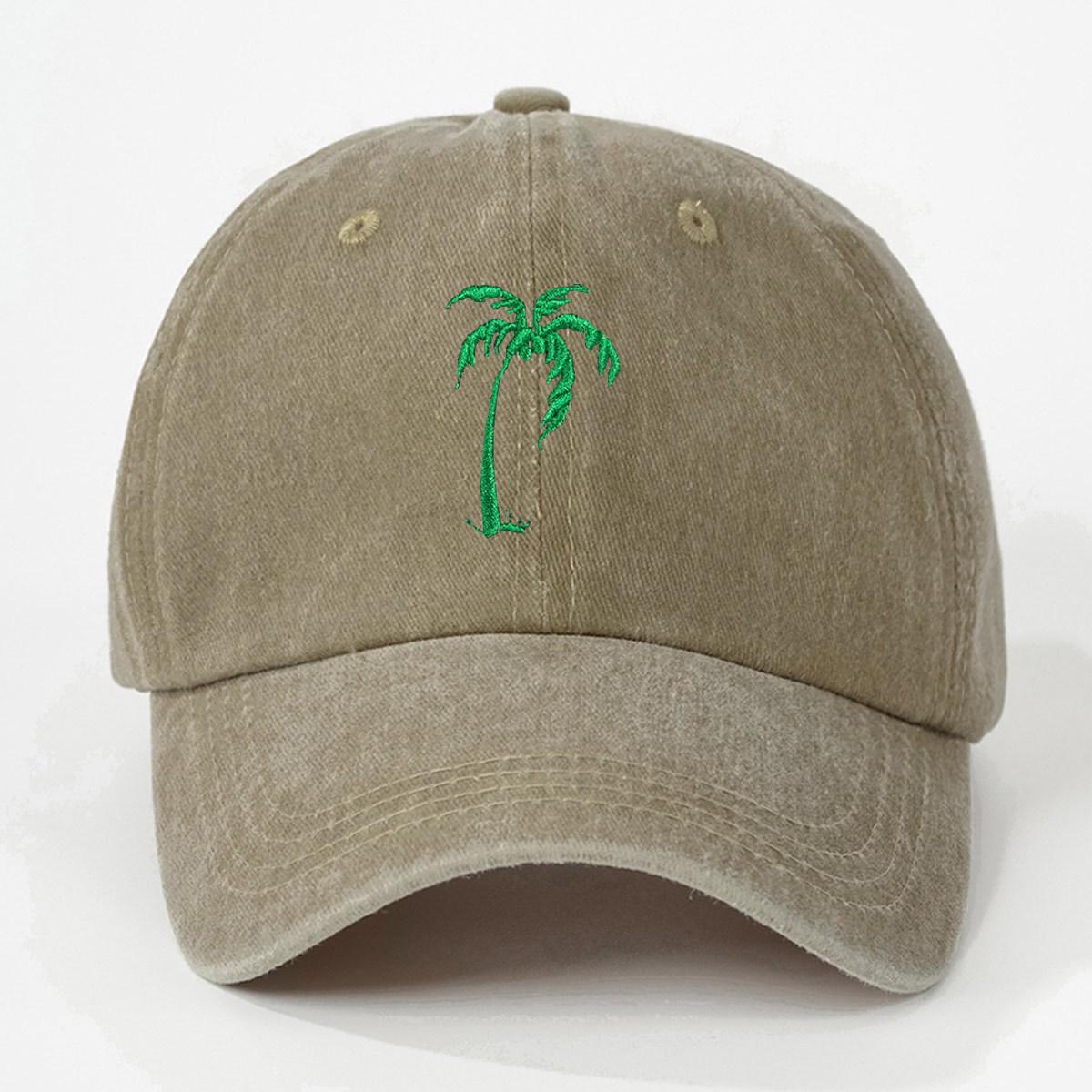 

Unisex Coconut Tree Embroidered Baseball Cap - Spring/Summer Sun Protection Hat One Size хаки