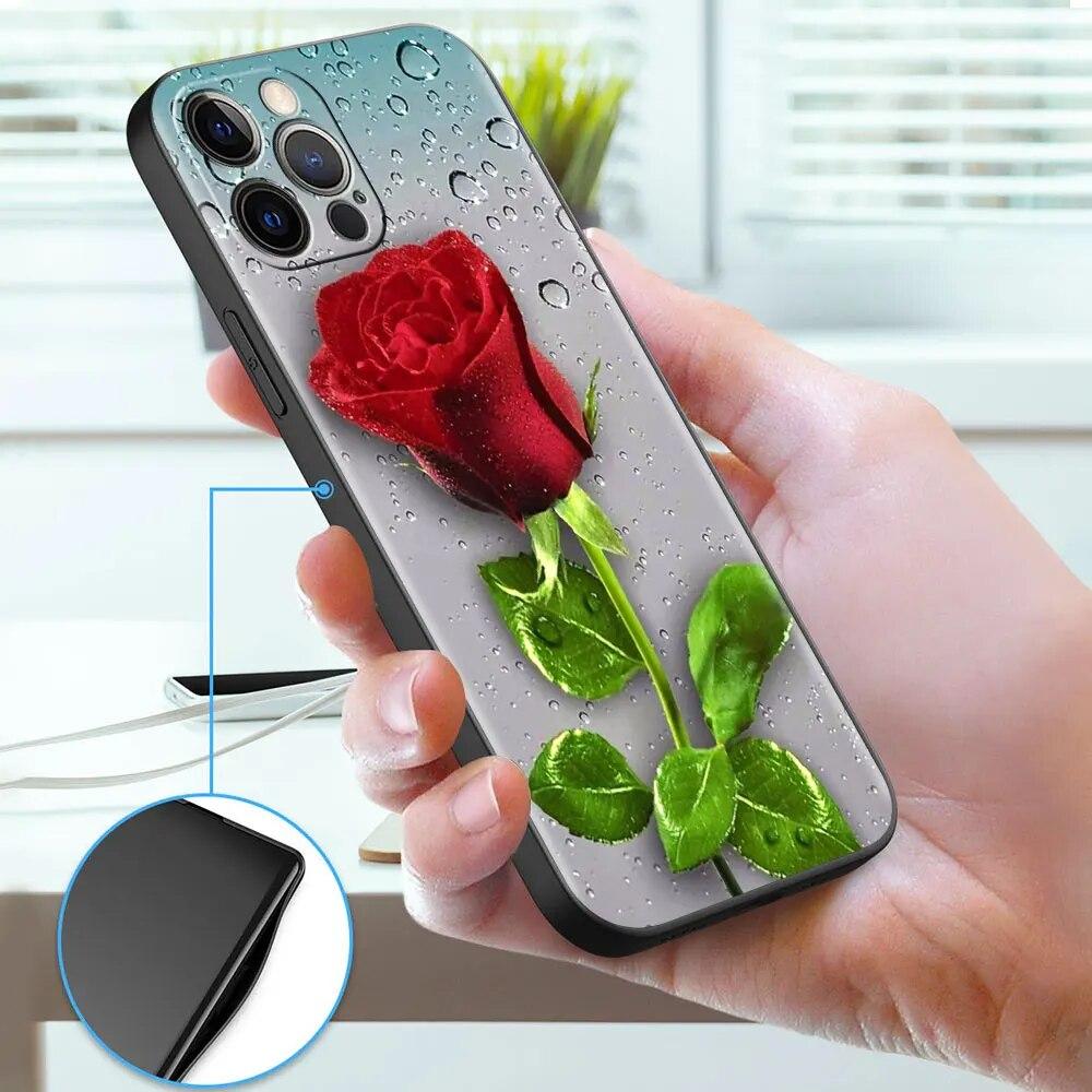 Husa de telefon cu flori de lux trandafiri pentru iPhone Samsung Galaxy Redmi Xiaomi Oppo OnePlus Note SA 7 8 9 10 11 12 13 14 20 21 22 23 53 54 Pro Max Plus Ultra