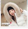 Winter Women's Long Cotton Jacket with Fur Collar and Belted Waist
