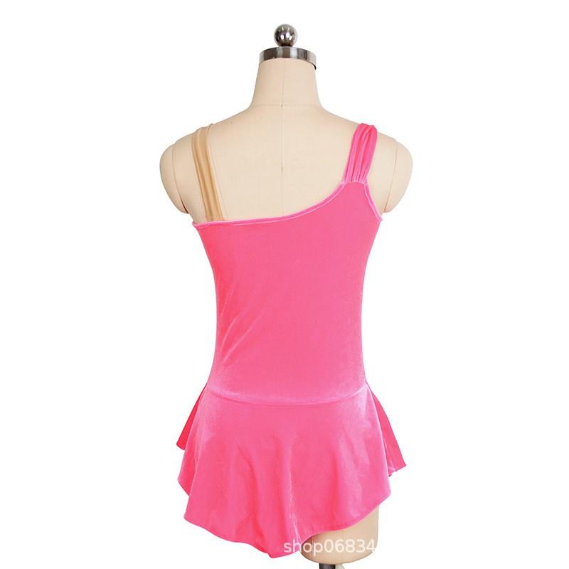 Girls Figure Skating Dress Performance Costume Competition Grading Velvet With Rhinestone Embellishment 20 Colors Available