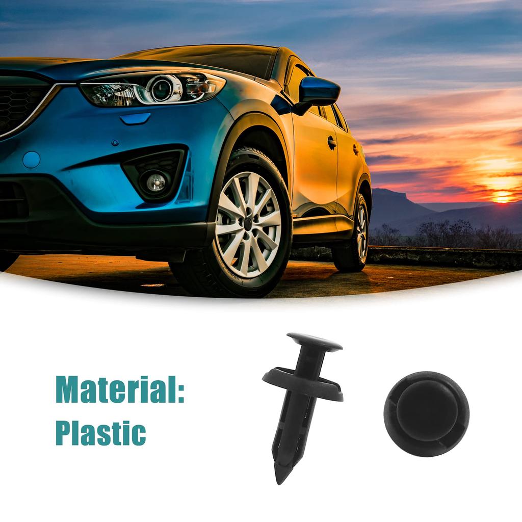 ACROPIX 40pcs Plastic Rivets Fender Fastener Fixing Clips Universal 6mm Diameter Hole Black