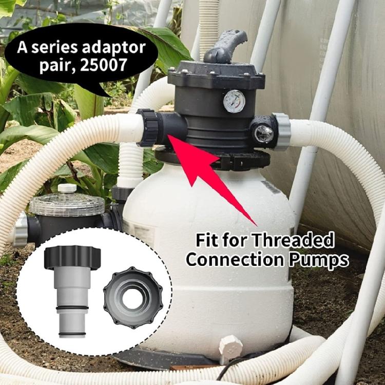 Pool Hose Reducers 1.5inch To 1.25inch Threaded Adapters with Clamps Washers Suitable for Above Ground Pool Pump Hoses