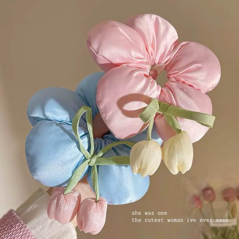 2025 Tulip Large Intestine Hair Tie: High Elasticity, Fluffy Volume, Versatile Hair Accessory