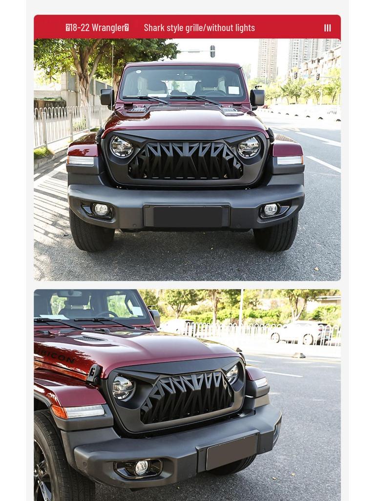 Naštvaná mřížka se světly pro 07-23 Wrangler, Renegade, Gladiator Přední úprava