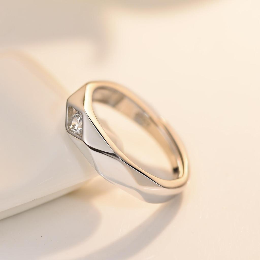 Version Korean Of Men Fashion And Women Couples Ring Live Platinum Plated Wedding Light Luxury Zircon Ring Valentines Day Gift