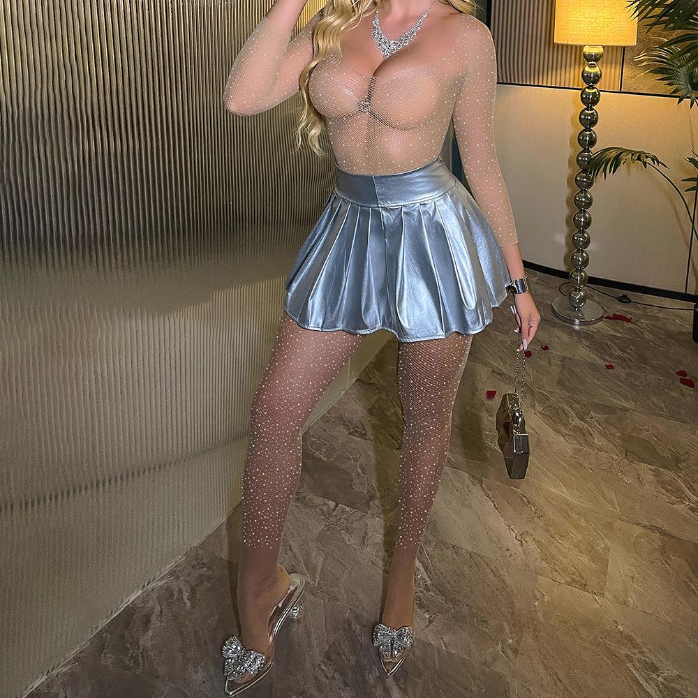 Schrittlose Bodysuits Transparenter Strumpfanzug für Sex Kühner Body Offene BH-Outfits Erotische Kostüme Sexy Netzstrumpf-Dessous