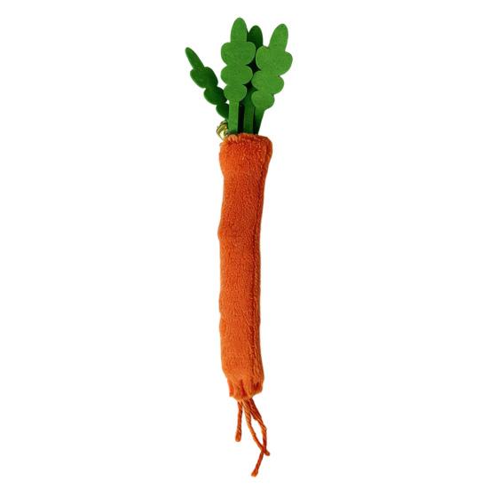 Simulated Vegetable Cat Teething Toy with Bell Carrot Scallion Celery Silvervine Chew Stick Dental Health Teeth Cleaning Interactive Boredom Toy
