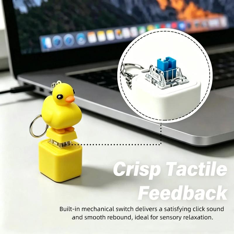 Fun Finger Button Clicker Stress Relief Toy Cute Mini Keychain Fidget Toy for Kids Party Favors Birthday Gifts