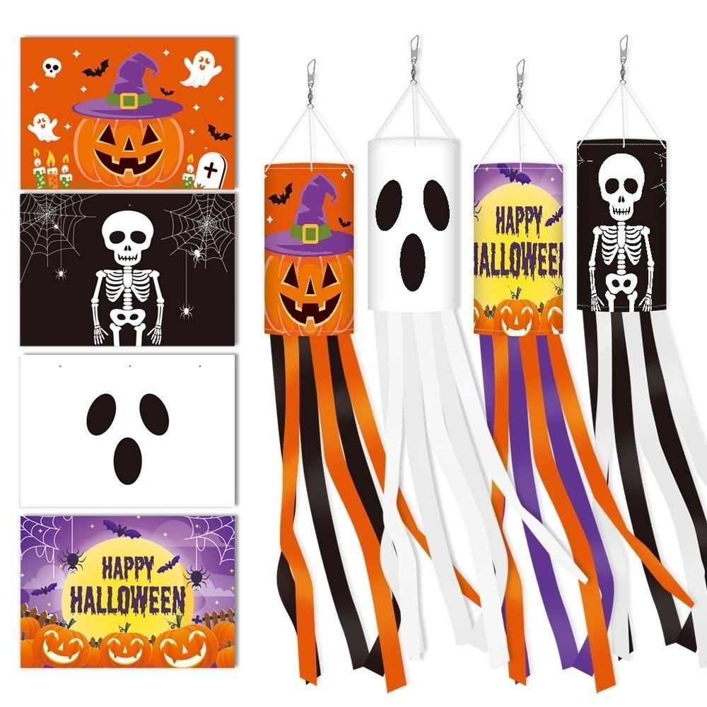 Pumpkin Ghost Pattern Outdoor Props Flags Festival Wind Vane Ghost Party Decorations