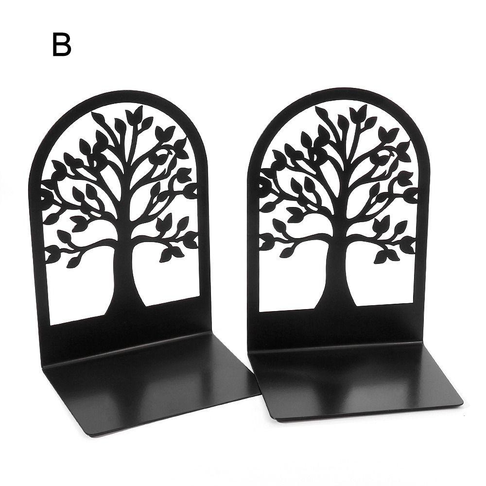 Stationery Desk Organizer Iron Art Non-Slip Book Stand Bookends Book Holder Book Support Shelf