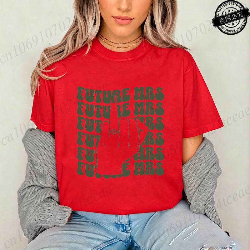 Retro Bachelorette Bride Shirt,Personalized Future Mrs Women's T-Shirts Bridal Bride To Be Tee Shirts 2026 Girls Wedding Outfit