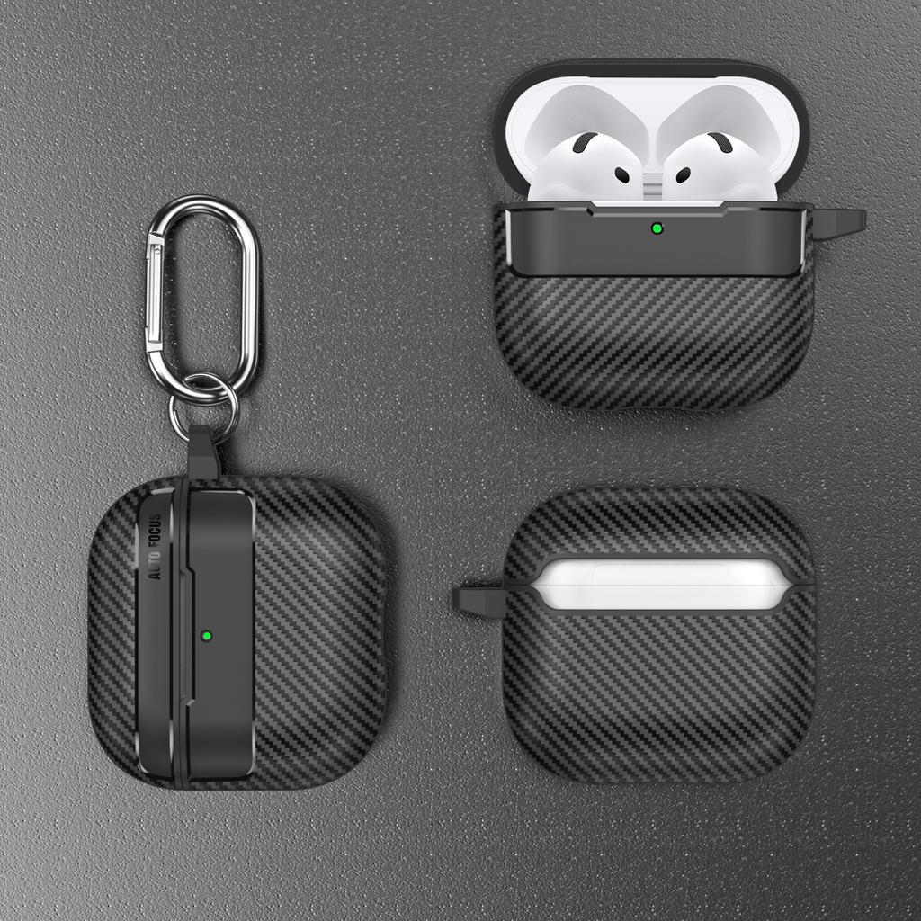 Business Carbon Fiber Pattern Earphone Accessories For Airpods 1 2 3 4 Protective Cover Suitable For Airpods Pro/Pro2/Pro3