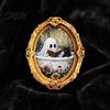 Magnetic Ghost Picture Frames Vintage Halloween Fridge Magnet, Retro Gold Frame Refrigerator Decoration Decorations with Strong Adsorption for Kitchen