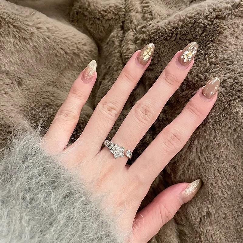 Süßer und niedlicher verstellbarer Zirkon-Sternring für Damen Stylischer Schmuck für den Alltag