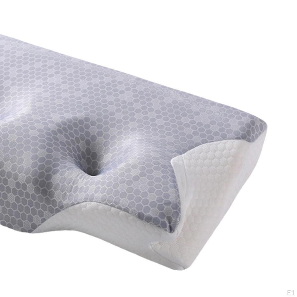 Piercing Pillow Ergonomic Soft Cervical for Couch Traveling Apartment gray and white