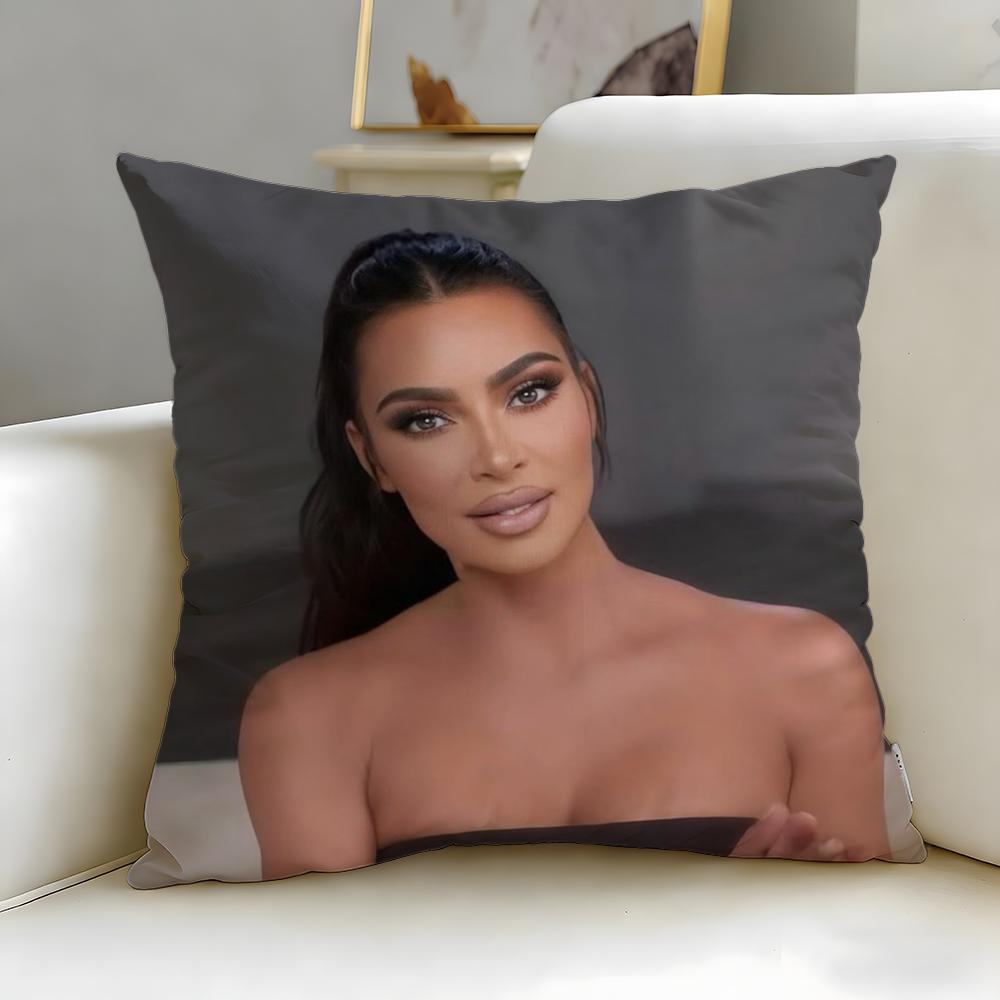 Popular Celebrity Kim Kardashian Cushion Cover Soft & Easy-Wash Pillow Case – Versatile For Couch, Bed, Travel And Office