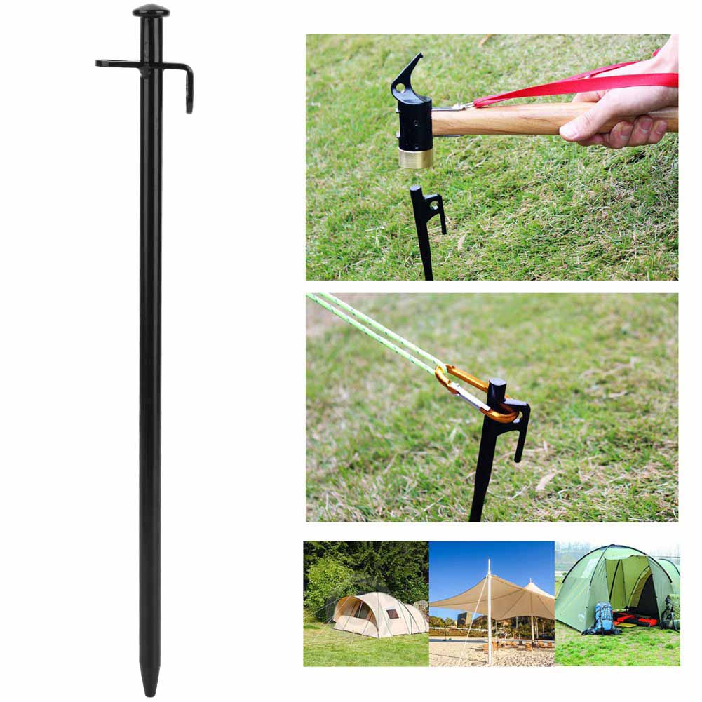 4PCS Steel Lengthen Outdoor Travel Camping Bch Tent Pegs Pin Stakes Ground Nail(30cm)