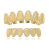 Hop Iced Out Teeth Grillz Real Gold Platinum Plated Fangs Rapper for Body Jewelry Gift