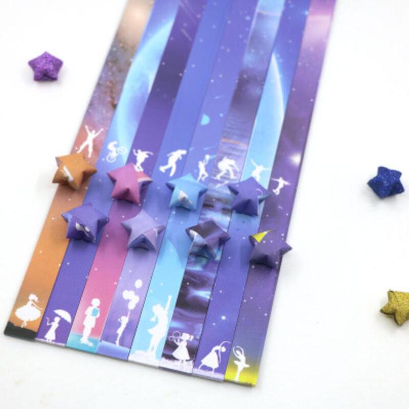 136 X Papier składany Lucky Star Papierowy pasek Sky Universe Wzór Origami Craft