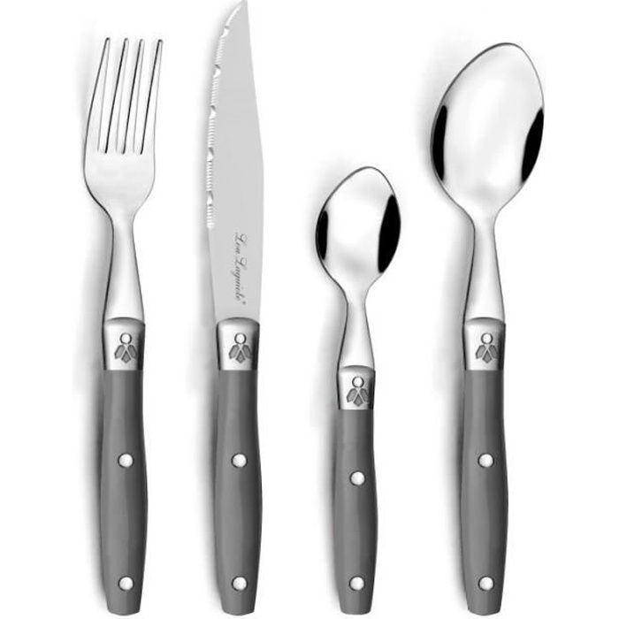 Ménagère 24 Pièces - LOU LAGUIOLE - Comptoir - Acier Inox - Coloré - Pour 6 Personnes